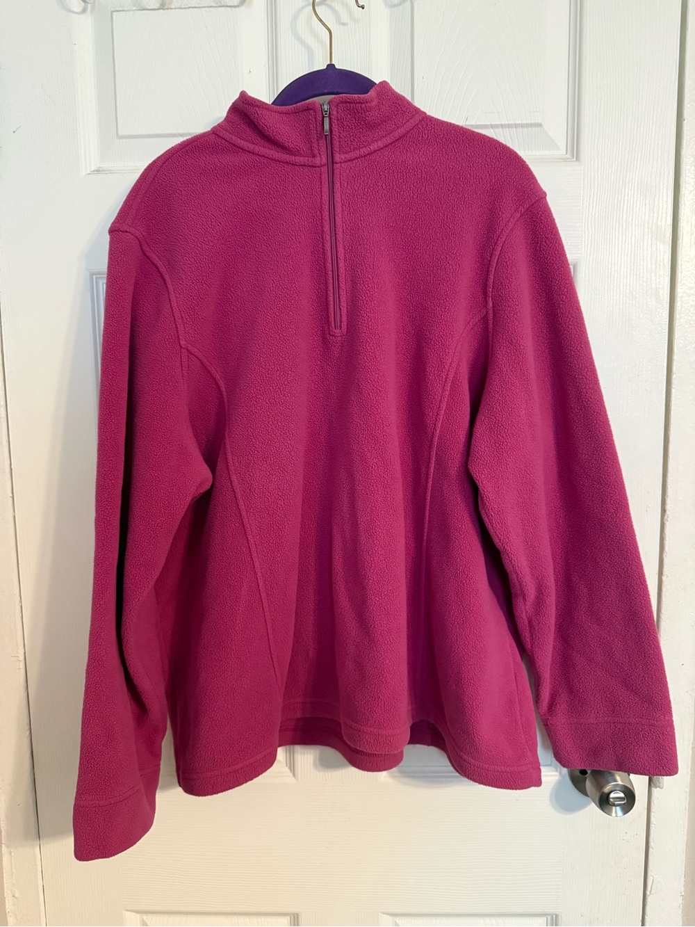 L.L. Bean Pink Half-Zip Teddy Fleece Jacket